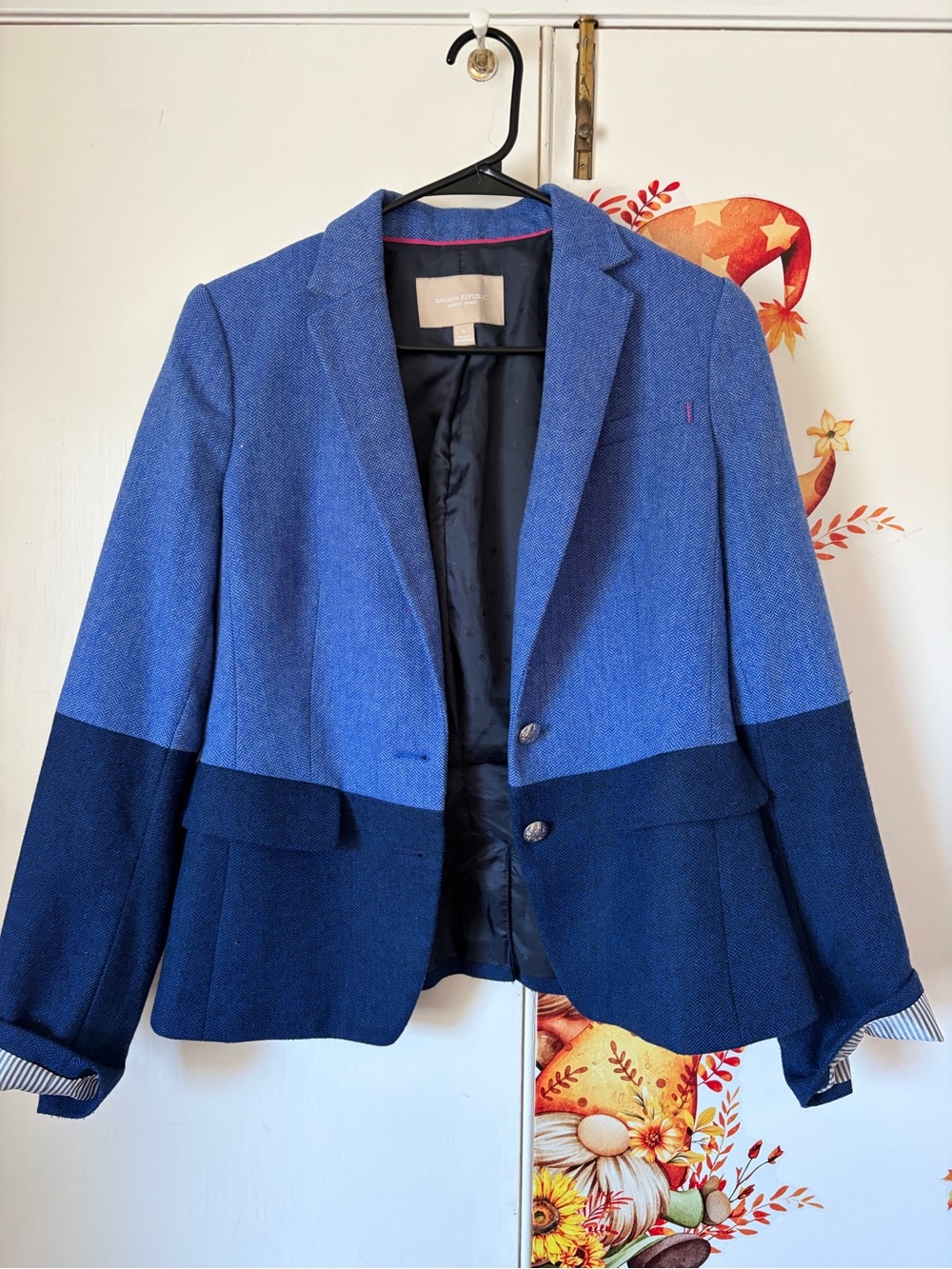 Banana Republic Two-Tone Blue Colorblock Blazer